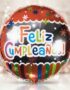 Globo metalizado de feliz cumpleaños con diseño colorido y festivo, ideal para decorar fiestas y eventos especiales.